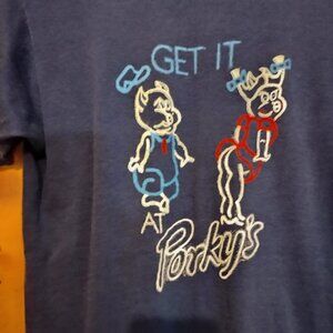 Men's Blue Vintage Large Porky's Movie Promo T-Shirt
